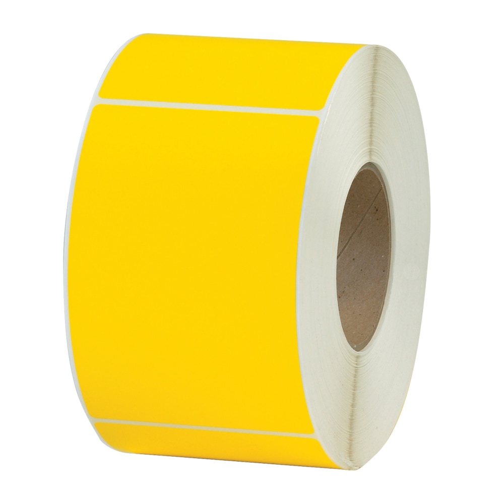 Partners Brand Color Thermal Labels, THL130YW, Rectangle, 4in x 6in, Yellow, 1, 000 Labels Per Roll, Pack Of 4 Rolls MPN:THL130YW