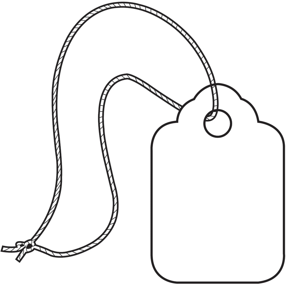 Partners Brand Merchandise Tags, White String, 100% Recycled, 3/8in x 13/16in, White, Case Of 1, 000 MPN:G26001