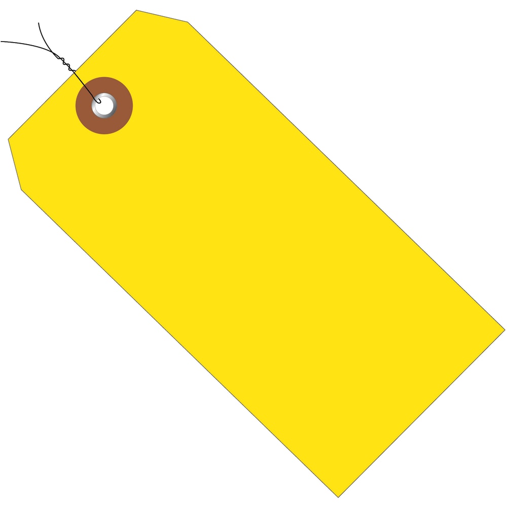 Partners Brand Prewired Plastic Shipping Tags, 6 1/4in x 3 1/8in, Yellow, Case Of 100 MPN:G26059W