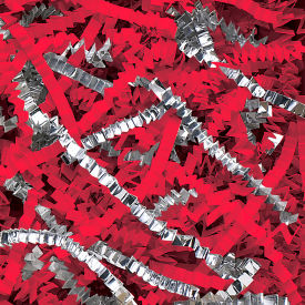 PreciousMetal™ Crinkle Paper Shreds 10 lbs. Red/Silver CPB10JJ
