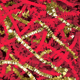 PreciousMetal™ Crinkle Paper Shreds 10 lbs. Gold/Red CPB10LL