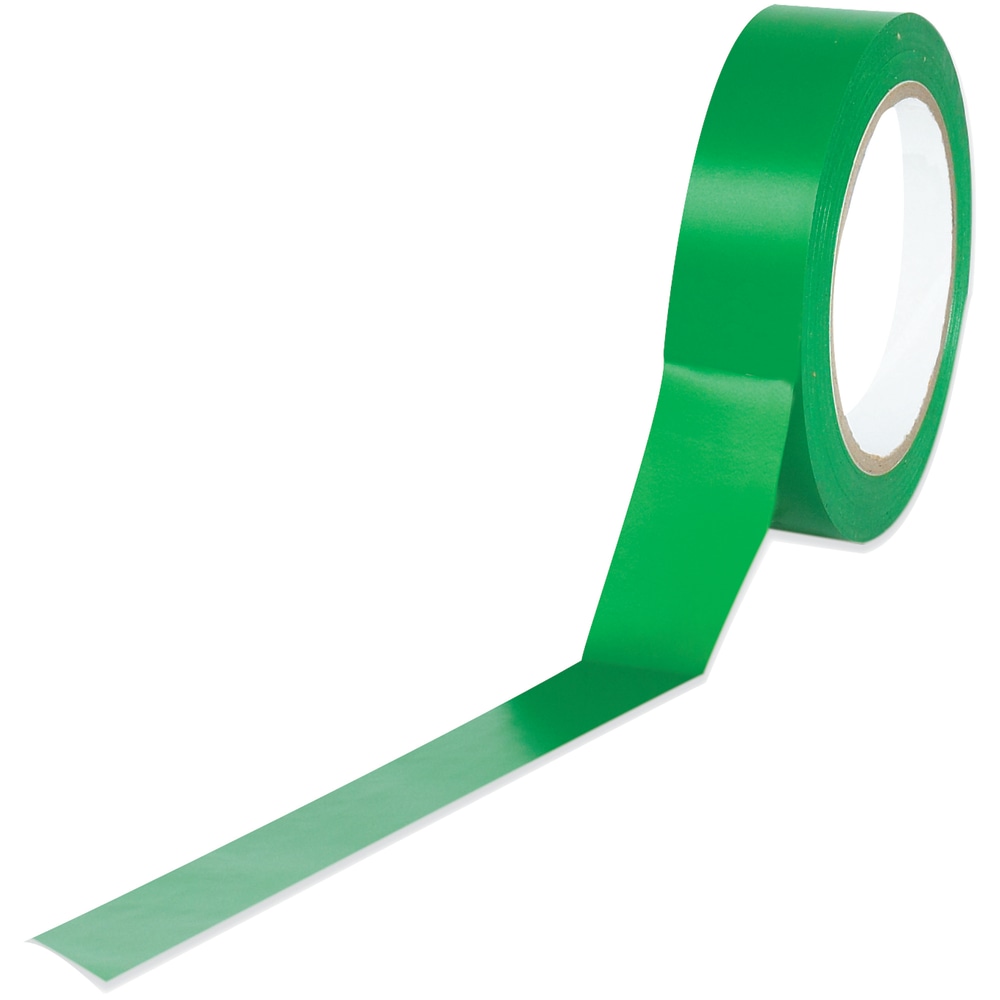 BOX Packaging Solid Vinyl Safety Tape, 3in Core, 1in x 36 Yd., Green, Case Of 3 MPN:T91363PKG