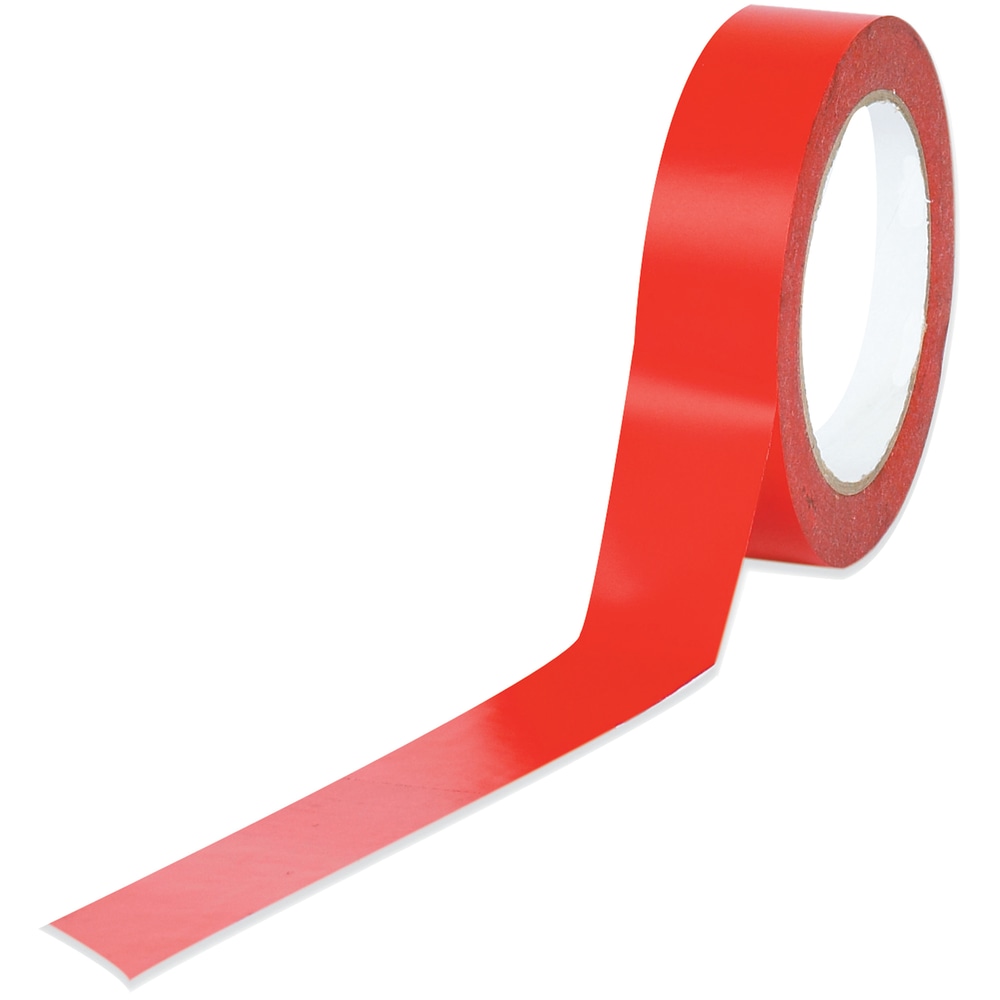 BOX Packaging Solid Vinyl Safety Tape, 3in Core, 1in x 36 Yd., Red, Case Of 3 MPN:T91363PKR