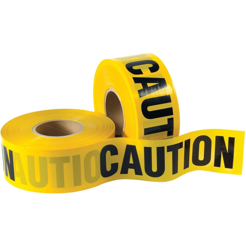 B O X Packaging Barricade Tape, Caution, 3in Core, 3in x 333 Yd., Black/Yellow, Case Of 4 MPN:T968CCC