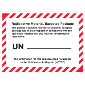 Tape Logic® Air Specialty Labels ''Radioactive Material...'' 4-3/8
