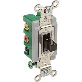 Bryant 3025BRN Toggle Switch Double Pole Double Throw 30A 120/277V AC Brown 3025BRN