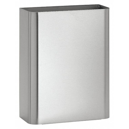 Wastebasket, Rectangular, 6-1/2 gal, Silver MPN:357-000000