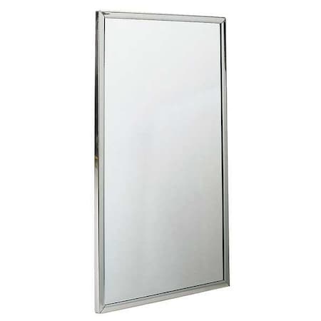 Framed Mirror, Wall Mount, 36 in H x 18 in W x3/4 in D, Stainless Steel, Bright Annealed Finish MPN:781-018360