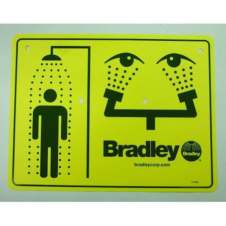 Combination Sign, For Use With Bradley Safety Showers MPN:114-052