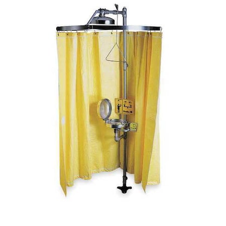Privacy Curtain, Vinyl, Yellow, For Use With, Shower with Eyewash MPN:S19-330