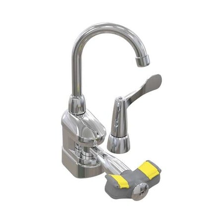 Plumbed Eyewash, Brass, Silver, For Use With, Emergency Eyewash MPN:S19-505T