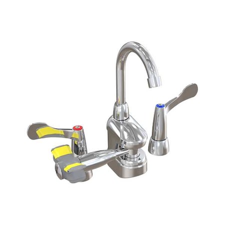 Plumbed Eyewash, Brass, Silver, For Use With, Emergency Eyewash MPN:S19-505W