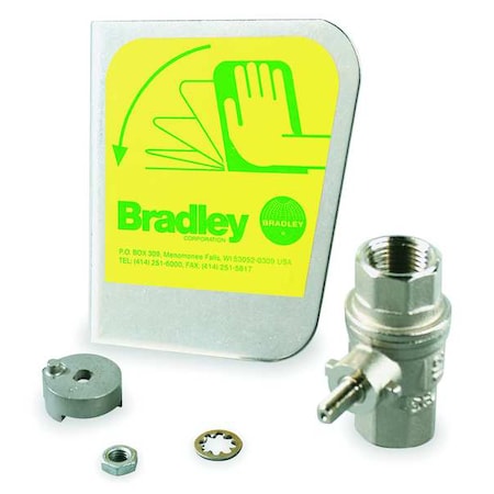 Ball Valve, Brass (Ball Valve), Stainless Steel (Eyewash Handle), Yellow, For Use With, Eyewash MPN:S30-070