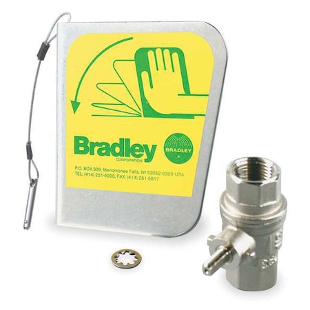 Ball Valve, Brass (Ball Valve), Stainless Steel (Eyewash Handle), Yellow, For Use With, Eyewash MPN:S30-072