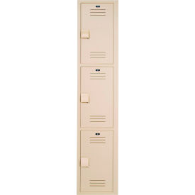 Bradley® 3-Tier 3 Door Wardrobe Locker w/ Padlock Hasp 12