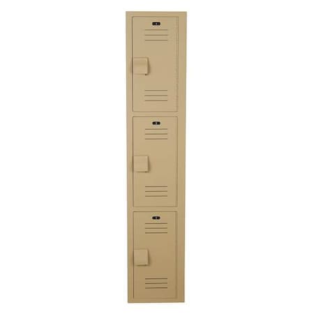 Wardrobe Locker, 12 in W, 12 in D, 60 in H, (1) Wide, (3) Tier, Beige MPN:LK1212603HV-202