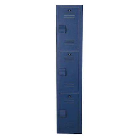 Wardrobe Locker, 12 in W, 12 in D, 60 in H, (1) Wide, (3) Tier, Deep Blue MPN:LK1212603HV-203