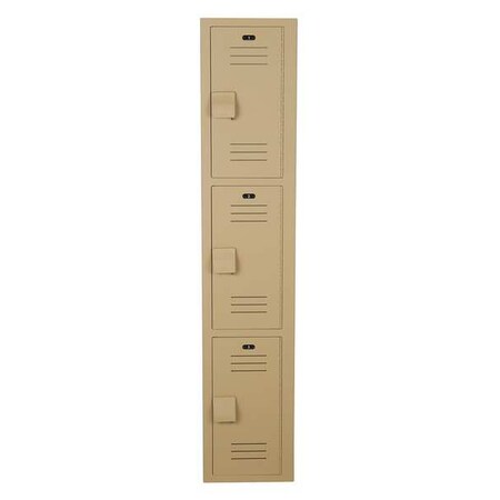 Wardrobe Locker, 12 in W, 18 in D, 72 in H, (1) Wide, (3) Tier, Beige MPN:LK1218723HV-202