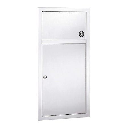 2.8 gal Rectangular Sanitary Napkin Receptacle, Stainless Steel MPN:3251-000000