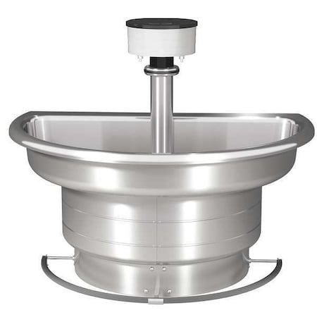 Semicircular Wash Fountain, 25 3/4 in Bowl, Foot Push Bar, Bradley S93-529 MPN:S93-529