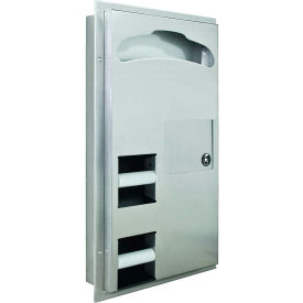 Bradley Corporation Partition Mounted Toilet Paper/Seat Cover Dispenser 250 Seat Covers 591-000000 591-000000