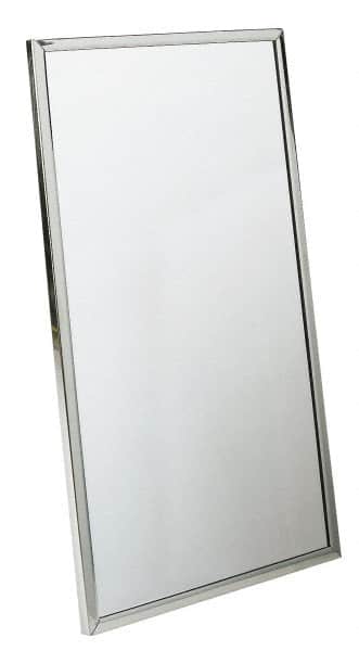 18 Inch Wide x 36 Inch High, Theft Resistant Rectangular Glass Washroom Mirror MPN:781-018360