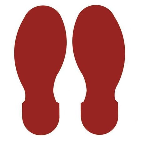 10 In X 3.5 In Red Footprint 10/Pkg MPN:104406