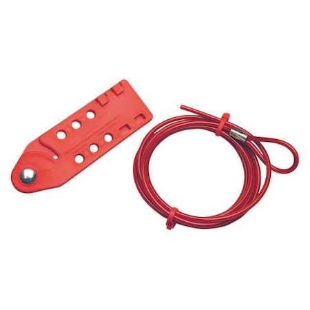 Tab-Cinching Cable Lockout, 6 ft. L, Color: Red MPN:CABLO