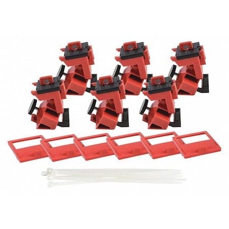 Single Pole Breaker Lockout, Circuit Breaker with Standard Nylon Cable Ties, 480/600V AC, 1 Poles MPN:148687