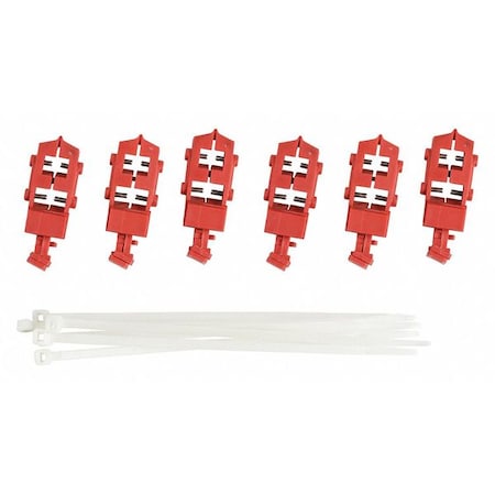 Circuit Breaker Lockout Rail, Circuit Breaker with Standard Nylon Cable Ties, 120V AC, 1 Poles MPN:148693