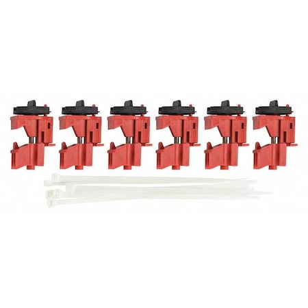 Multi-Pole Breaker Lockout, Circuit Breaker with Standard Nylon Cable Ties, 120/277V AC, 2, 3 Poles MPN:148697
