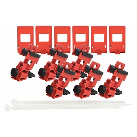 Single Pole Breaker Lockout, Circuit Breaker with Standard Nylon Cable Ties, 120/277V AC, 1 Poles MPN:148698