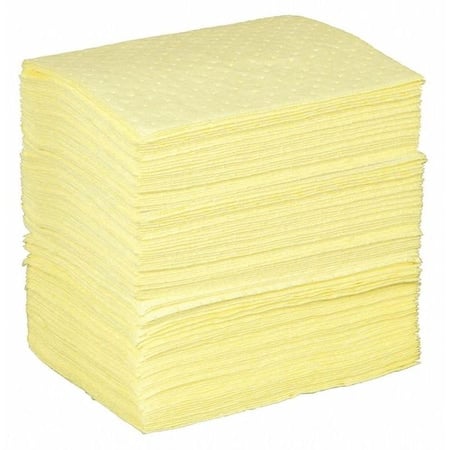 Sorbent Pad, 34 gal, 15 in x 17 in, Harsh Chemicals, Yellow, Polypropylene MPN:BPH200