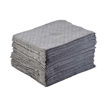 Sorbent Pad, 20 gal, 15 in x 17 in, Universal, Gray, Polypropylene MPN:BPU100