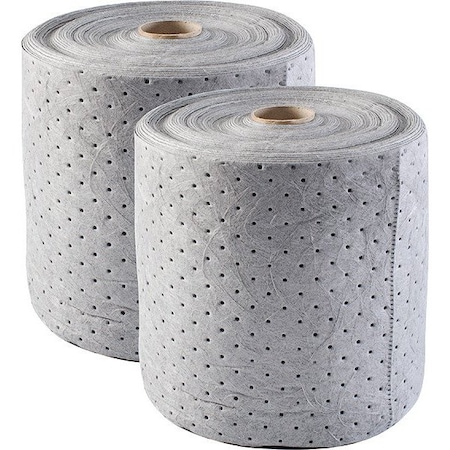 Sorbent Roll, 38 gal, 15 in x 150 ft, Universal, Gray, Polypropylene, 2 PK MPN:BRU152