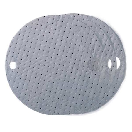 Sorbent Pad, 6 gal, 22 in Dia., Universal, Gray, 25 PK MPN:DTA25