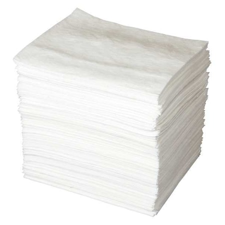 Sorbent Pad, 51 gal, 15 in x 19 in, Oil, White, Polypropylene MPN:ENV200