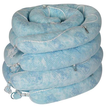 Sorbent Boom, 32 gal, 5 in x 10 ft, Oil, Blue, 4 PK MPN:ENV510