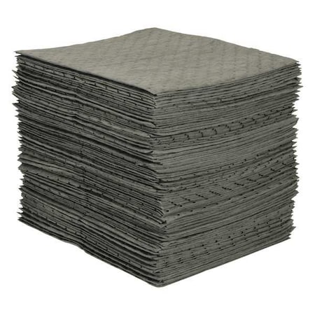 Sorbent Pad, 13 gal, 15 in x 19 in, Universal, Gray, Polypropylene MPN:MRO100-2