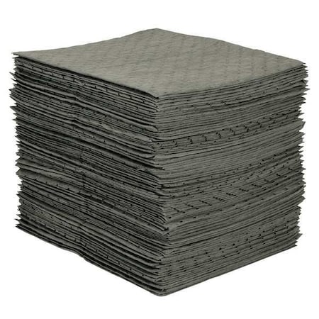 Sorbent Pad, 26 gal, 15 in x 19 in, Oil, Gray, Polypropylene MPN:MRO100-B