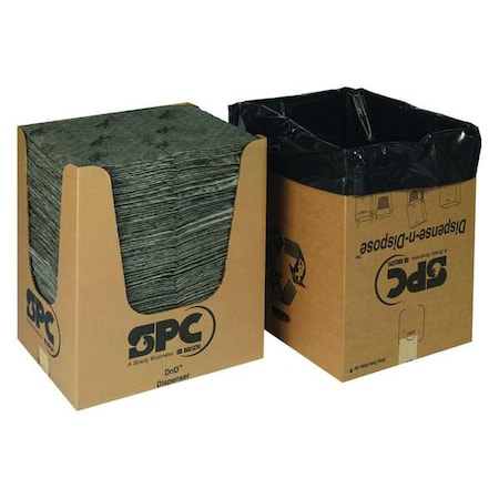 Sorbent Pad, 39 gal, 15 in x 19 in, Universal, Gray, 150 PK MPN:MRO150DND