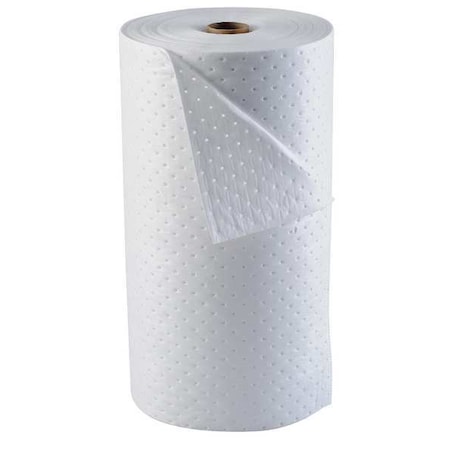 Sorbent Roll, 49 gal, 30 in x 150 ft, Oil, White, Polypropylene MPN:OP30