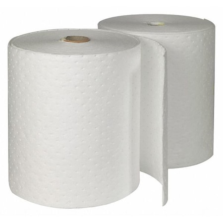 Sorbent Roll, 70 gal, 19 in x 144 ft, Oil, White, Polypropylene MPN:SPC152
