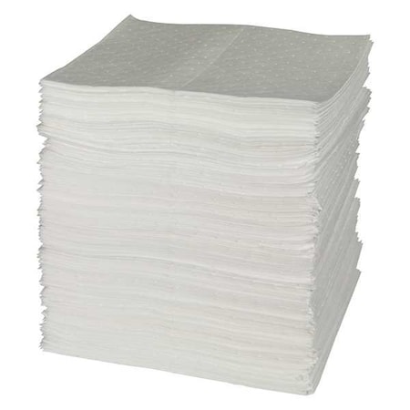 Sorbent Pad, 51 gal, 15 in x 19 in, Oil, White, Polypropylene MPN:SPC200