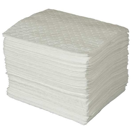 Sorbent Pad, 20 gal, 15 in x 19 in, Oil, White, Polypropylene MPN:SPC500