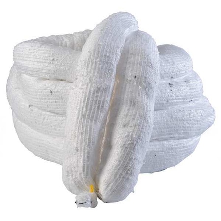 Sorbent Boom, 32 gal, 5 in x 20 ft, Oil, White, 2 PK MPN:SPC520