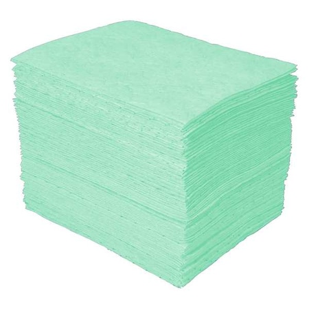 Sorbent Pad, 20 gal, 15 in x 19 in, Harsh Chemicals, Green, 100 PK MPN:SPCUN1719