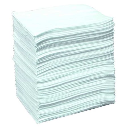 Sorbent Pad, 26 gal, 15 in x 19 in, Oil, White, Polypropylene MPN:SR100