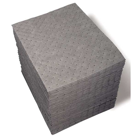Sorbent Pad, 19 gal, 15 in x 19 in, Universal, Gray, 100 PK MPN:UXT100