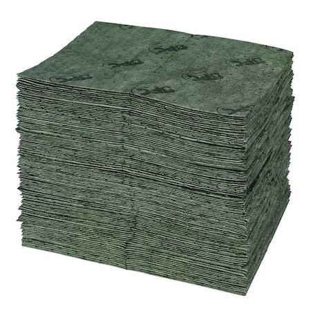 Sorbent Pad, 17 gal, 15 in x 19 in, Universal, Gray, Polypropylene MPN:UXT300
